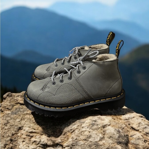 Dr. Martens Church Nubuck and Pebble Monkey Boots. Grey Lace-Up Boots. NWOB - Picture 9 of 11